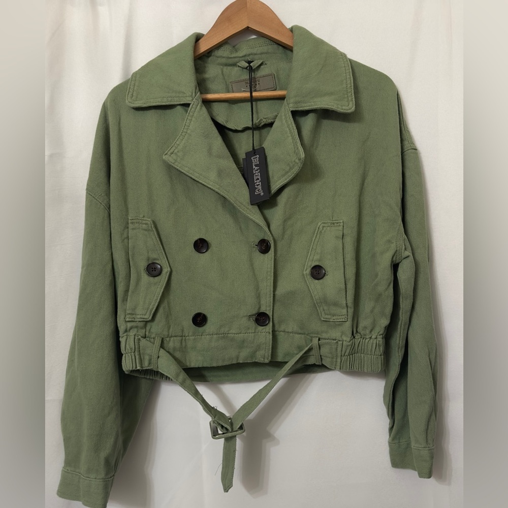 Blank NYC NWTjacket  Double-Breasted cropped trench NEW pit to pit 23 (mix50)